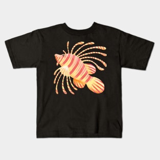 Whimsical Ocean Coral Reef Lionfish in Digital Kids T-Shirt